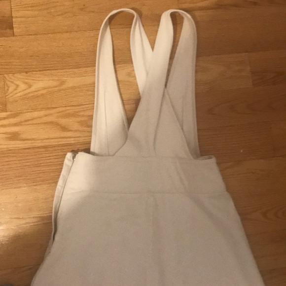 ZARA white / cream denim jumper dress - Picture 2 of 5